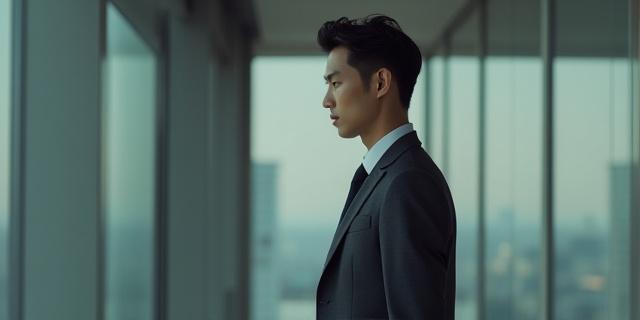 고급스러운 비즈니스 수트를 입은 남성